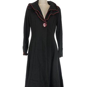 NWT Vintage Song & Sung Cloak Trench Coat Size Large Black